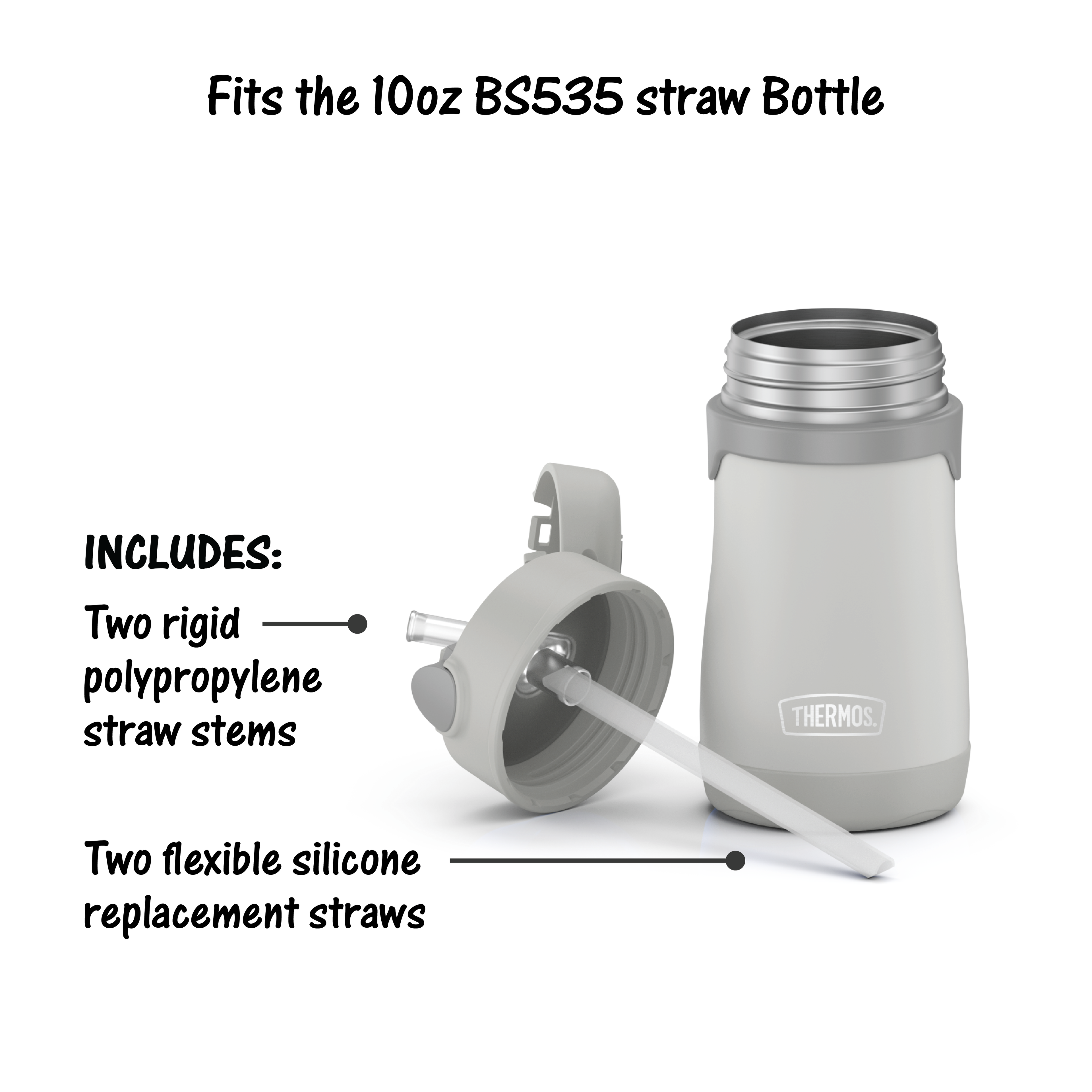 10oz THERMOS® KIDS BOTTLE REPLACEMENT STRAWS 2-PACK