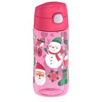 16oz THERMOS® KIDS PLASTIC WATER BOTTLE PINK SNOWMAN