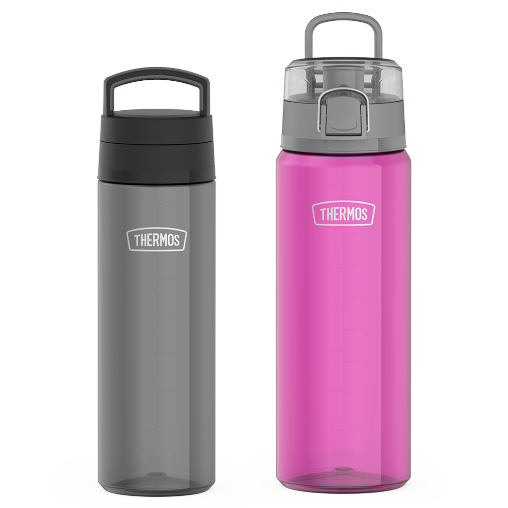 26oz Screw Top Lid & 32oz Spout Lid Lightweight Water Bottle Bundle - Smoke & Aubergine