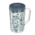 16oz DOUBLE WALL DESK MUG BLUE FLORAL