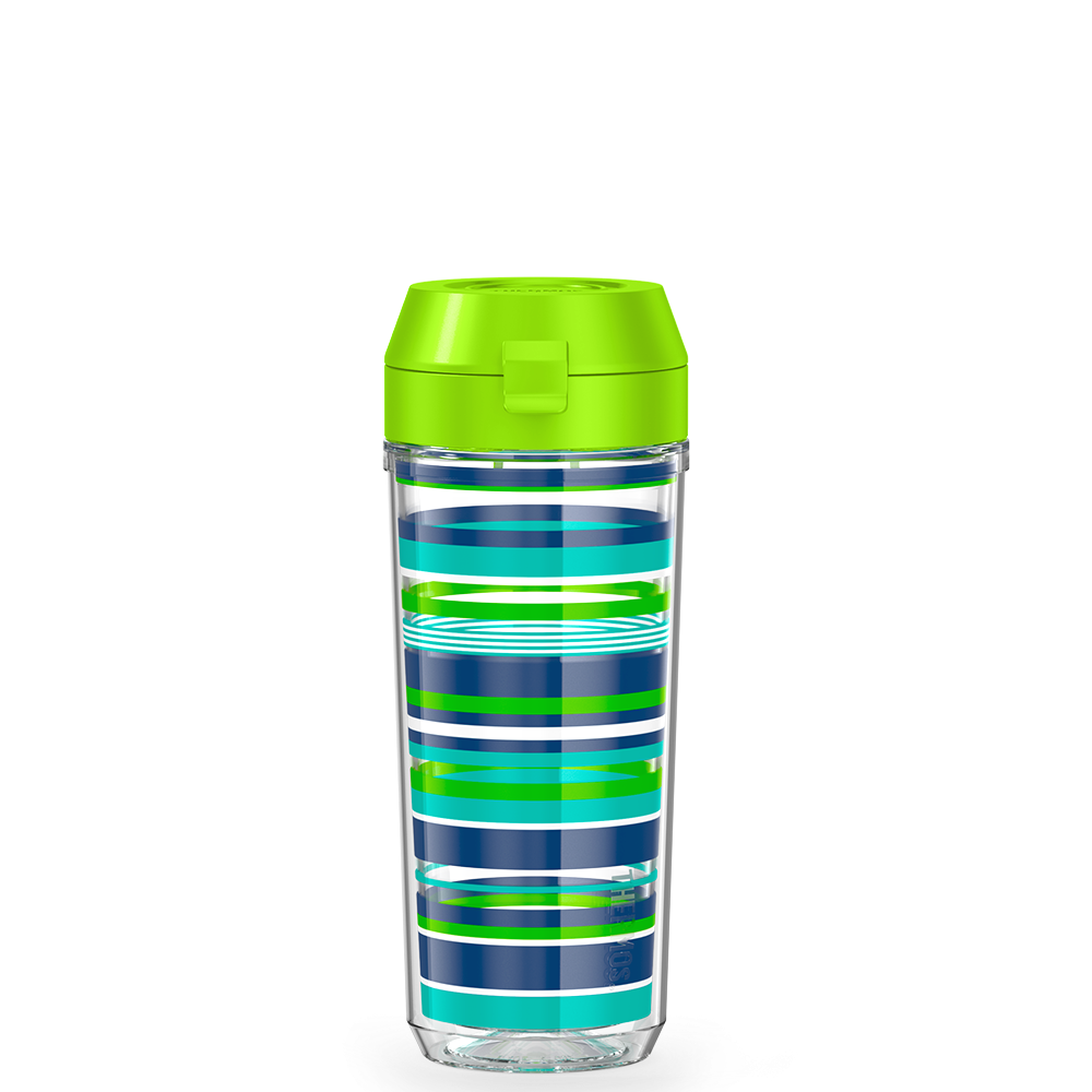 18oz DOUBLE WALL WATER BOTTLE NAVY STRIPES