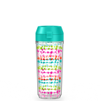 18oz DOUBLE WALL WATER BOTTLE MULTI COLORED ROWS