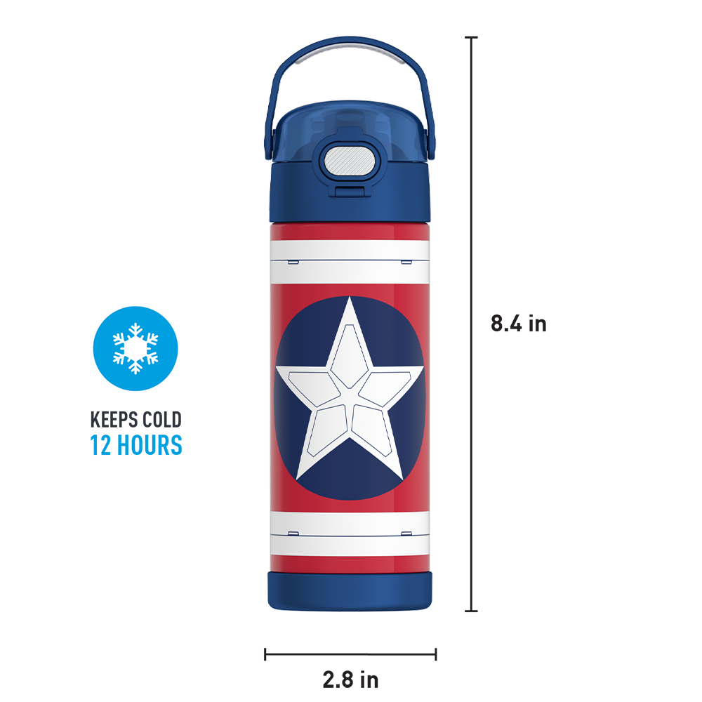 16oz FUNTAINER® WATER BOTTLE CAPTAIN AMERICA