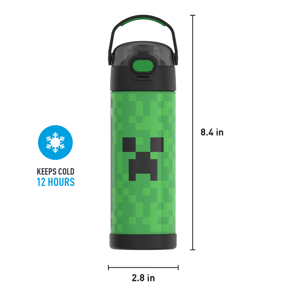 16oz FUNTAINER® WATER BOTTLE MINECRAFT