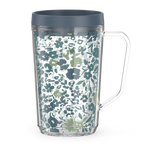 16oz DOUBLE WALL DESK MUG BLUE FLORAL