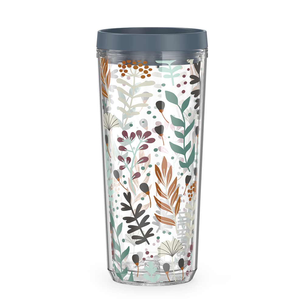 24oz DOUBLE WALL TUMBLER WHIMSICAL LEAVES
