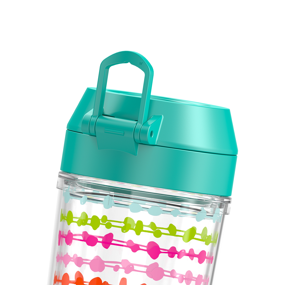 18oz DOUBLE WALL WATER BOTTLE MULTI COLORED ROWS