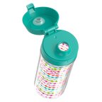 18oz DOUBLE WALL WATER BOTTLE MULTI COLORED ROWS