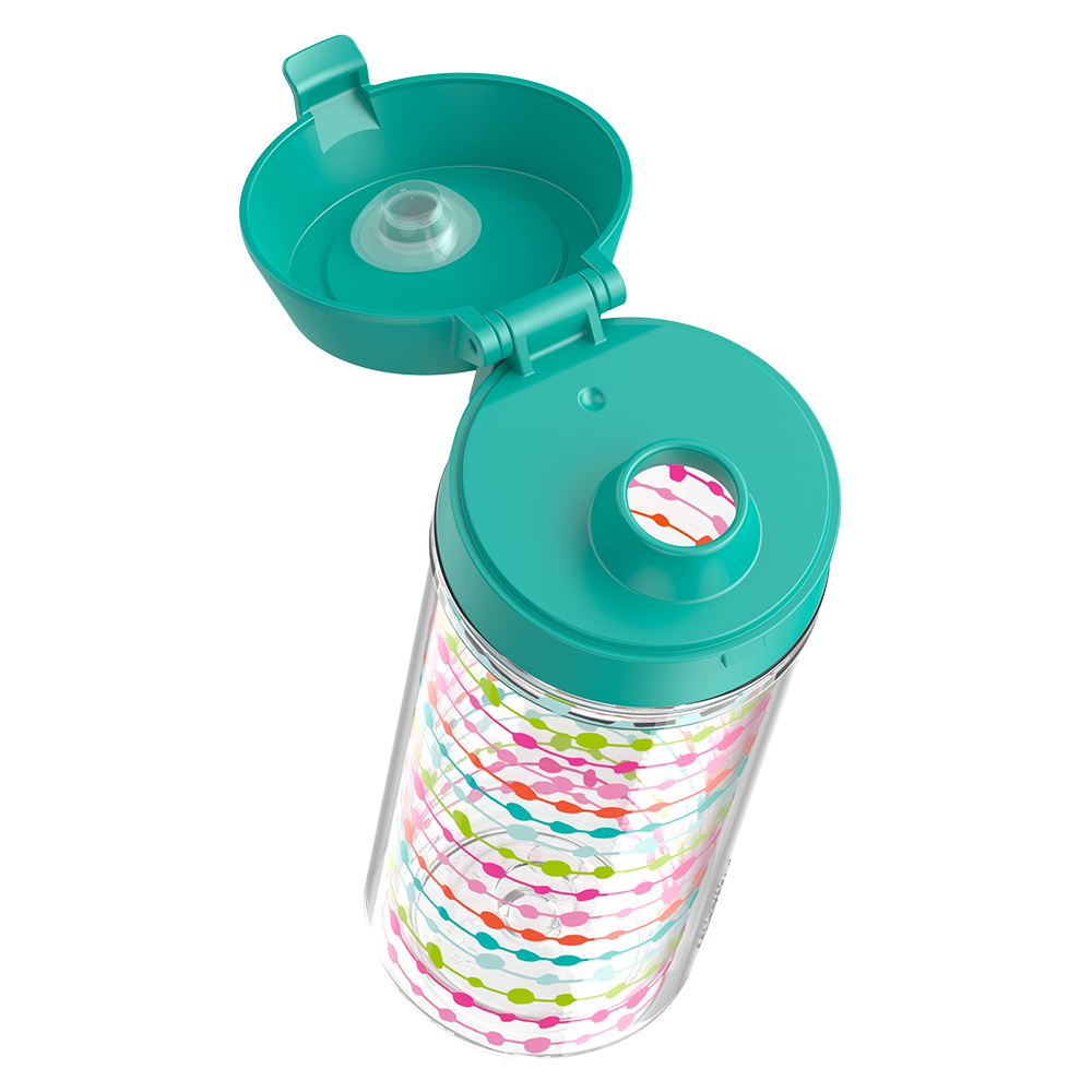 18oz DOUBLE WALL WATER BOTTLE MULTI COLORED ROWS
