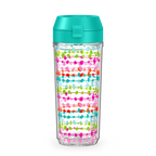 18oz DOUBLE WALL WATER BOTTLE MULTI COLORED ROWS